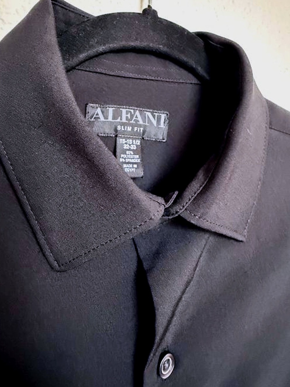 Alfani Men's Slim Fit Black Dress Shirt